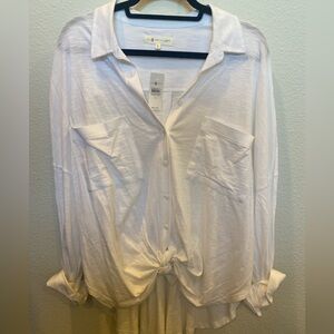 NWT Lou & Grey tie-front top